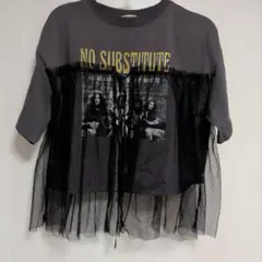 AS KNOW AS plus アズノウアズ　チュールリボン ロックＴシャツのサムネイル