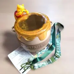 プーさん ハニーポット ポップコーンバスケット　ストラップ付き　収納容器