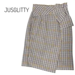 【美品】JUSGLITTY ラップスカート 千鳥格子 チェック リボン Sのサムネイル