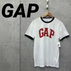 タグ付未使用 GAP ギャップ ロゴ リンガーＴシャツ S 白のサムネイル