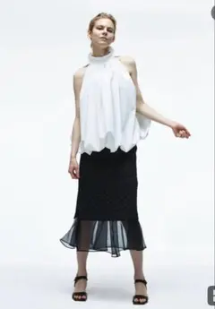 試着のみシーニュcygne レースバルーントップス ブラック - メルカリ