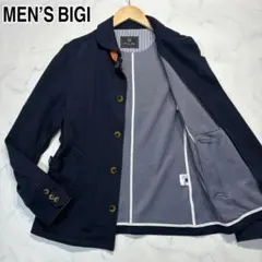 美品✨メンズビギ マリンジャケット スウェット レザーストラップ ネイビー L