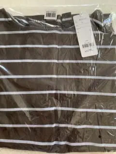 【未使用新品】ベルメゾン/茶色と水色のボーダー長袖Tシャツ LLサイズ