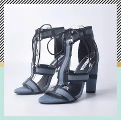 19SS◈パイピングデザインデニムサンダル アメカジ セレブ 美脚 送料0