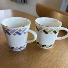 新品　粋屋 幾何学模様 ペアマグカップ