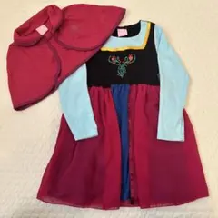 ベビードールアナ雪なりきりアナドレスとケープセット 110