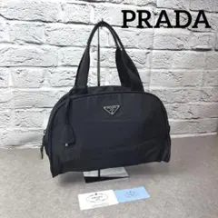 PRADA プラダ 三角ロゴプレート ナイロン ハンドバッグ ブラック