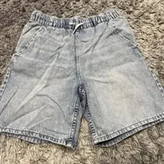 薄いデニムブルー ハーフパンツ 140