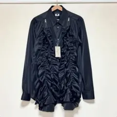 新品 コムデギャルソンオムプリュス ジップフリルシャツ ブラック ヨウジヤマモト