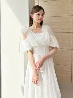 snidel スナイデル ショルダーリボンワンピース