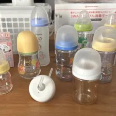 【早い者勝ち！出産前これでOK】哺乳瓶８本と3way消毒ケースのセット売り♩