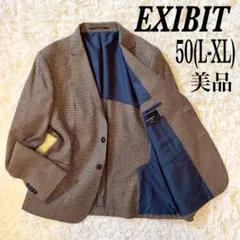 【極美品 イタリア製】EXIBIT 千鳥格子 テーラードジャケット 50