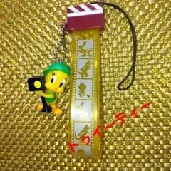 トゥイーティー　ストラップ　レトロ トゥイーティー ストラップ 2個セット 鈴付き ルーニー・テューンズ
