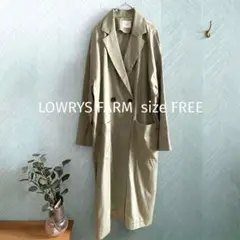 lowrys farm ライトカーキ 春コート チェスターコート ロング丈
