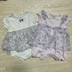 BeBe 夏用ロンパース 70cm 2枚セット