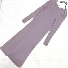 ロペピクニック リブニットワンピース ロング 長袖 くすみピンク M 38