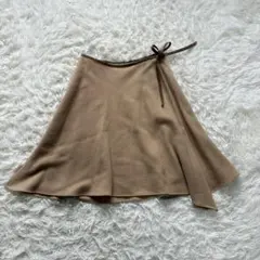 バーバリーブルーレーベル　ひざ丈スカート　フレア　Sサイズ　リボン　ベージュ