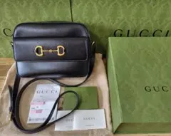GUCCI　ホースビット　ショルダーバッグ ブラックレザー　1回使用美品のサムネイル