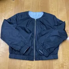 リバーシブル　ブルゾン　アウター　MA-1 ブラック　チェック