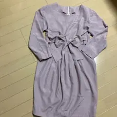 ひざ丈ワンピース、おでかけワンピース、ピンク水玉ワンピース、キレイめワンピース