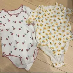 SHEIN 新生児女の子夏用 ロンパース 2枚6-9M(68~74cm)①