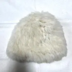 ラビット毛皮 ホワイト 帽子 56-58cm