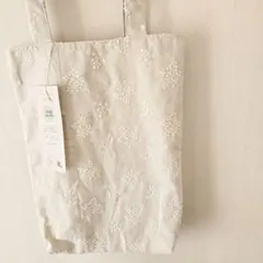 ハンドメイド トートバッグ 花刺繍柄