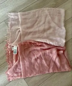 無印良品フリンジ付きストール 130×180cm 大判薄手ガーゼストールピンク系