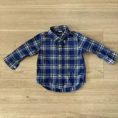 GAP 青チェックシャツ　90サイズ