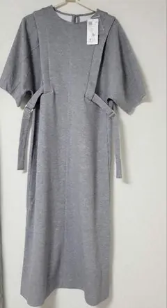 【タグ付き新品未使用】GROVEグローブ ポンチジャージマキシワンピ グレー