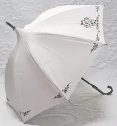 新品【アナスイ】晴雨兼用 長傘 パゴダ型 繊細お花刺繍 雨傘 日傘 手元が伸縮のサムネイル