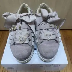 LIZLISA ビジューベルト厚底スニーカー ピンク