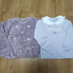 超美品　１３０センチ　エニィファム　モコモコ　トレーナー　リボン　２枚セット