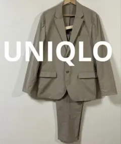 ユニクロ　感動ジャケット & パンツ　コットンライク　セットアップ　ベージュ　S