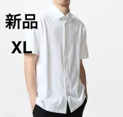 新品　ユニクロ　エアリズムコットンフルオープンポロシャツ 半袖 ホワイト　XL