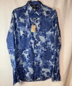 【新品タグ付】Cathy Jane タイダイ風 総柄シャツ 2 ブルー 春夏のサムネイル