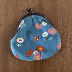 花柄がま口コインケース
