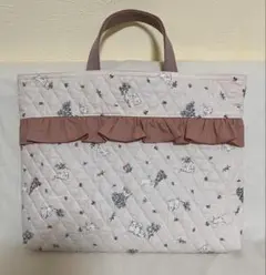 ふんわりうさぎ&ふりふりフリル　レッスンバッグ　通園バッグ