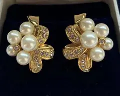 パールイヤリング フラワー ゴールド 卒業式 入学式 フォーマル