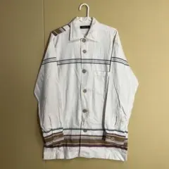 （Y）NICOLE CLUB for men / ウッドボタン 総柄シャツ XL