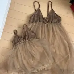 ノースリーブチュールワンピース　姉妹リンクコーデ　80 130 セット