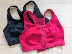 スポーツブラ 2色セット ピンク・ブラック