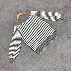 anyFAM エニィファム ✨ボーダーカットソー✨ 白 T158~164 良品