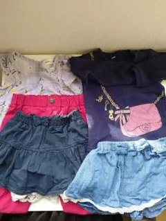 002 かわいい　上下5点セット　90　100　女児　まとめ売りお得
