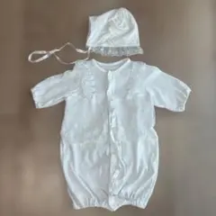ホワイト ツーウェイ・ドレスオールと帽子 セット