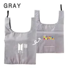 【新品未開封】BTS エコバッグ グレー 折りたたみ式のサムネイル