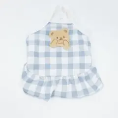 犬服 ドッグウェア S ワンピース くま ギンガムチェック チワワ パピー 小型