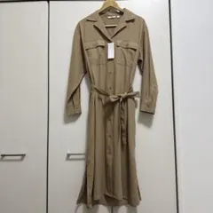 【新品】UNIQLO UVカットシャツワンピース ベージュ XL