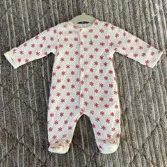 【1回着用】baby GAP 中綿ロンパース 冬 スノー柄 新生児 60cm