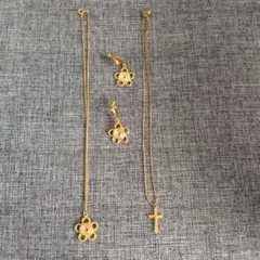 サン宝石　ネックレス　イヤリング　3点セット